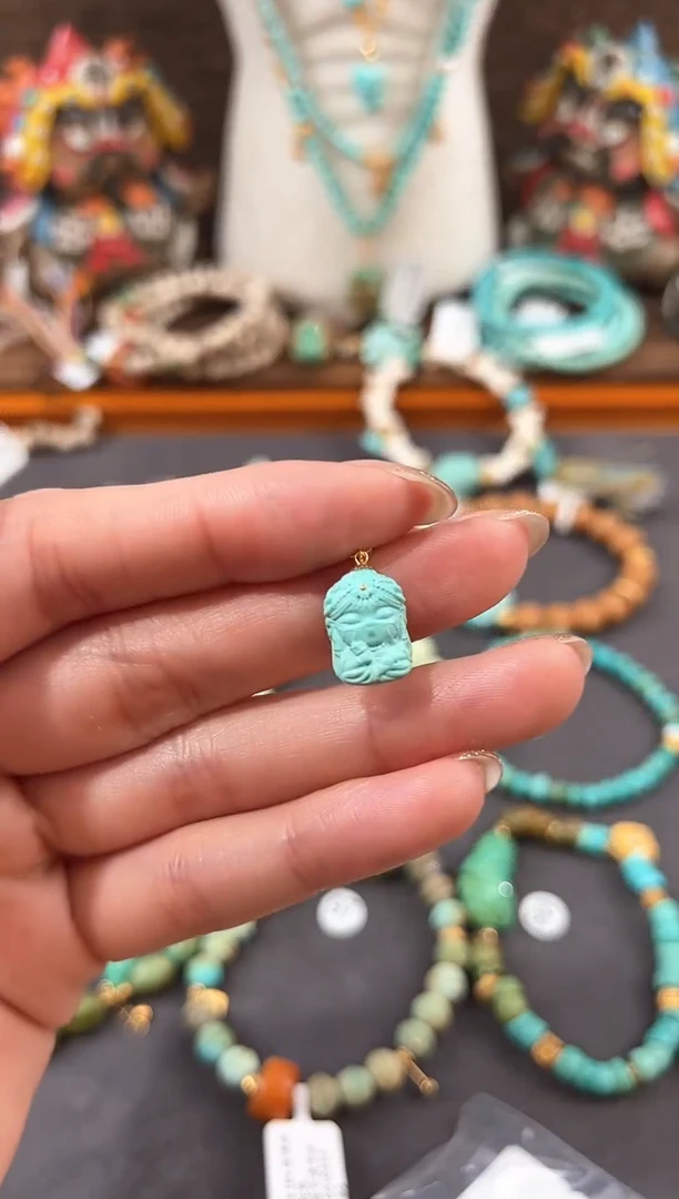 【闪购商品】绿松石提溜18K金镶嵌绿松石提溜