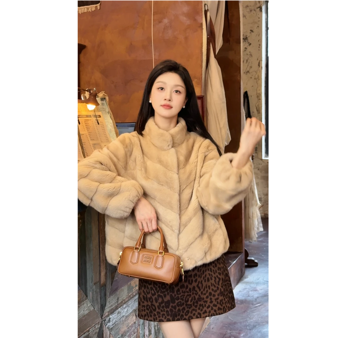 UMORE FELICE华斯皮草丹麦进口水貂皮草外套