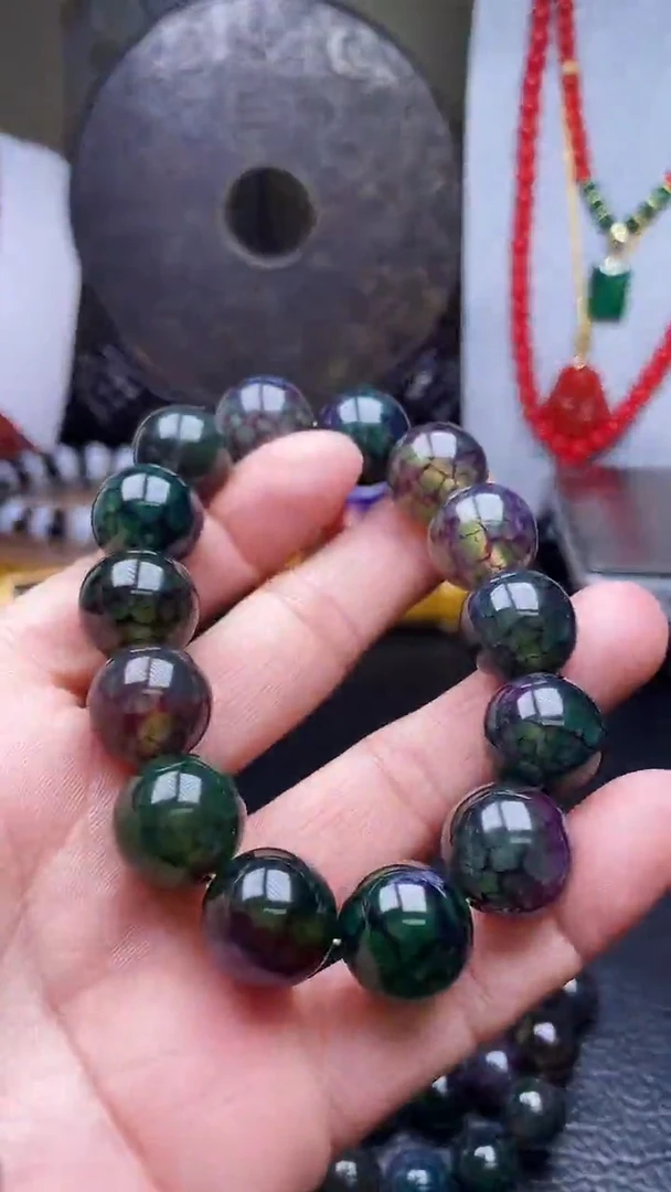 未镶嵌手链玛瑙/玉髓天然珠宝冰清紫龙鳞【多样性拍一发一】