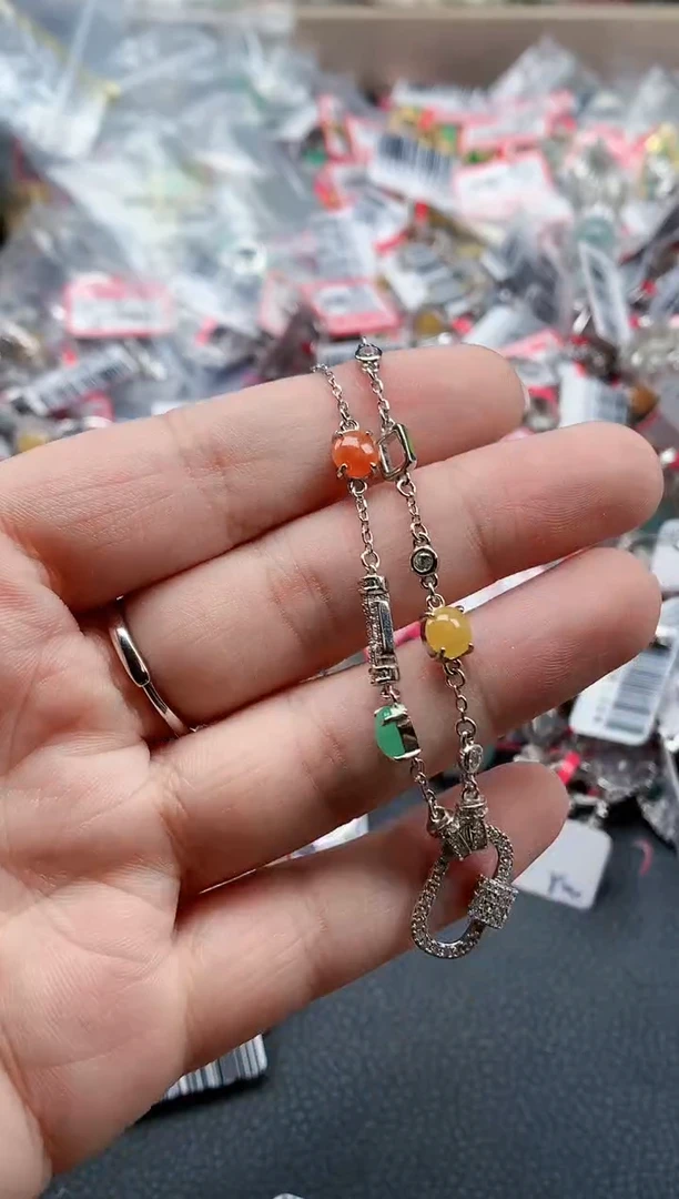 银S925镶嵌戒指翡翠天然A货缅甸翡翠