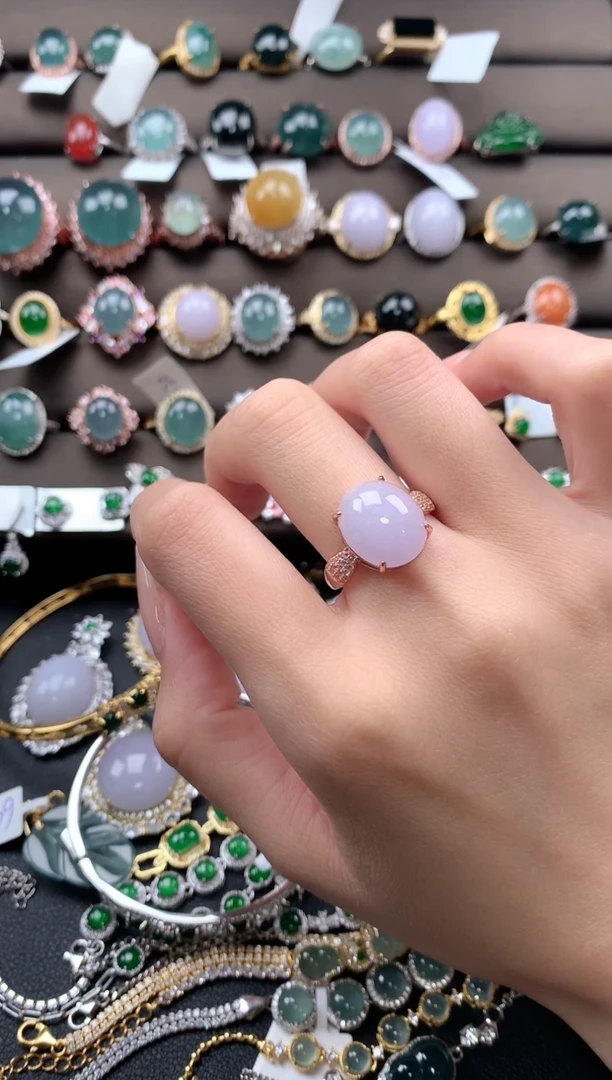 【闪购商品】翡翠戒指银S925镶嵌32434