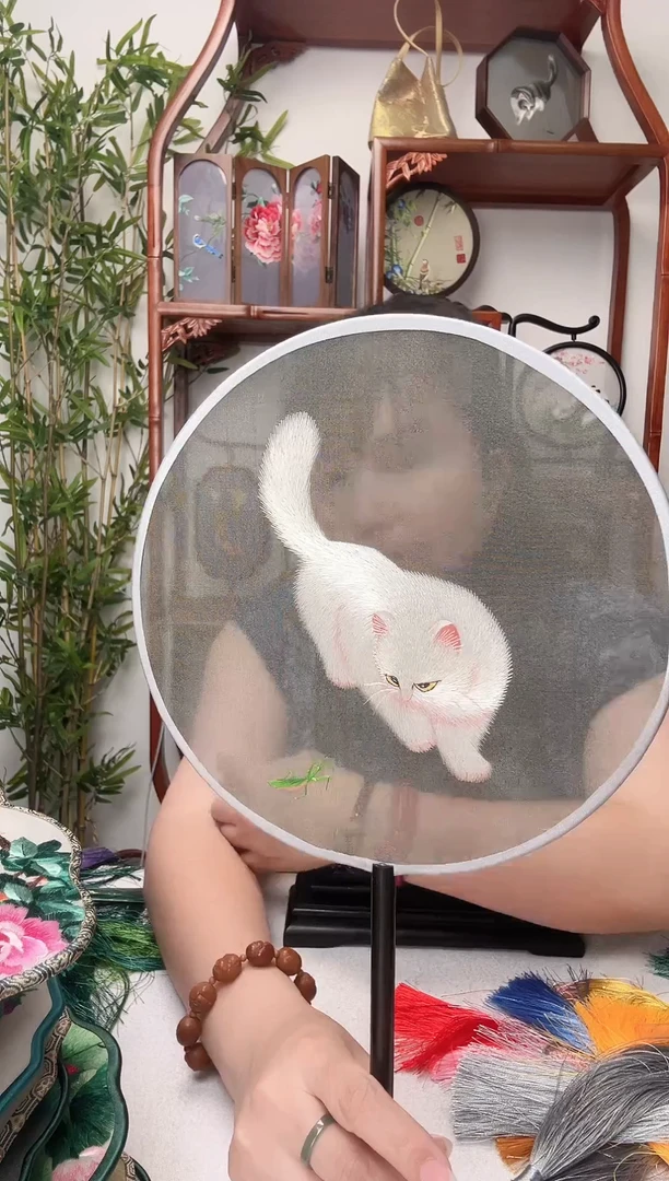 刺绣团扇-双面绣花