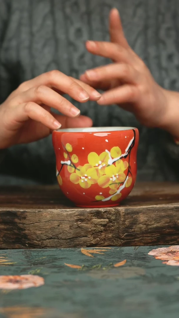 【闪购商品】瓷片釉下彩手工手绘同款陶器