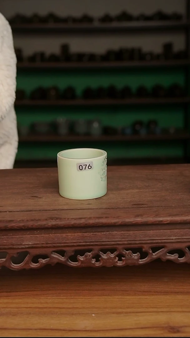 杯076号微天青佛观天下扳指杯微微不完美