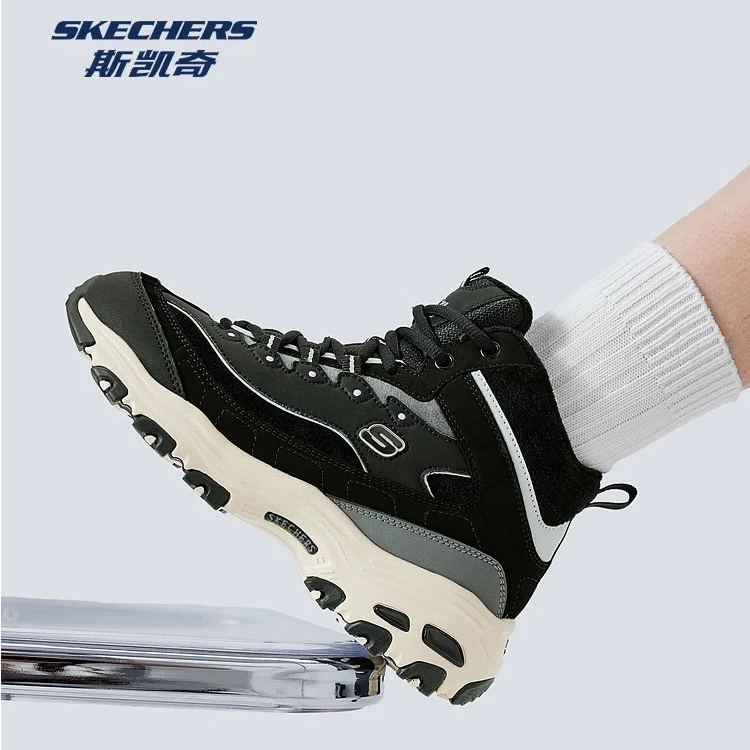 Skechers斯凯奇女士冬季柔软加绒保暖高帮缓震休闲熊猫鞋169075
