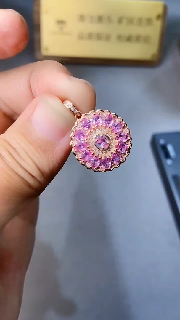 【闪购商品】彩色蓝宝石颈饰银S925镶嵌354