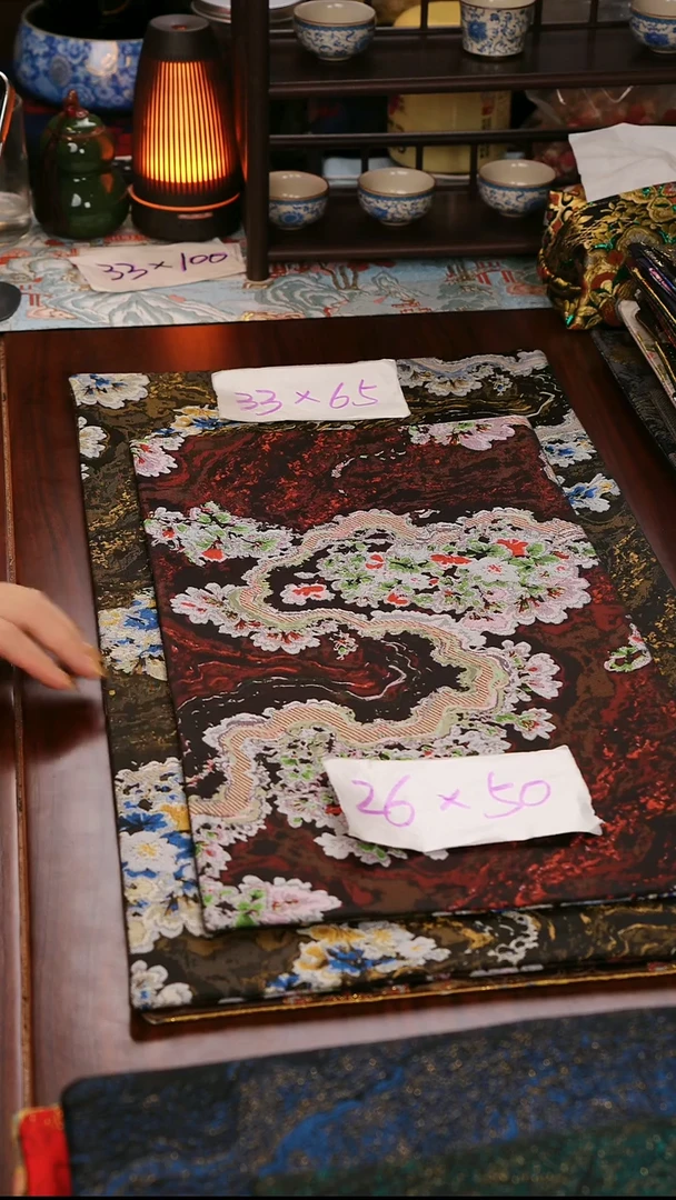 【鎏金岁月双面】中国风干泡织锦茶席26*50