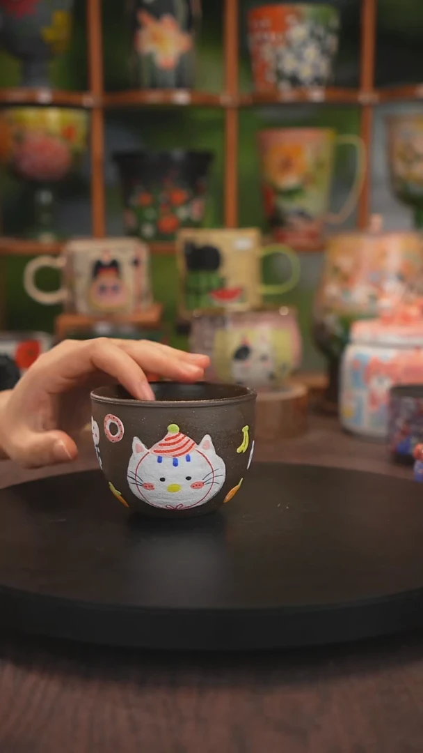 紫砂油画釉下彩手绘
