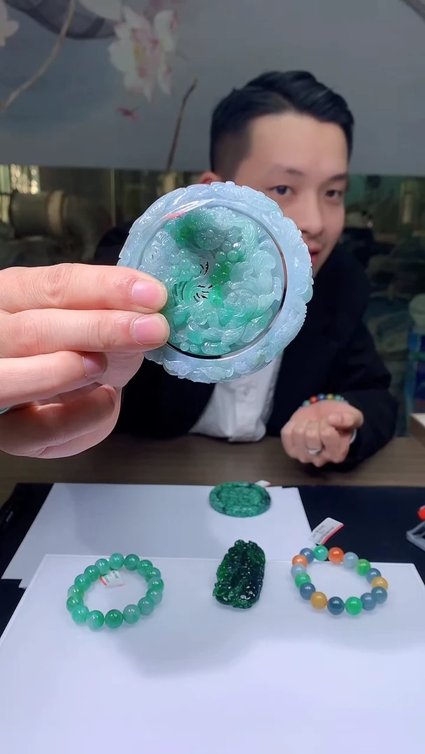 【闪购商品】定制翡翠未镶嵌5143jj-毛货套镯110（60圈）