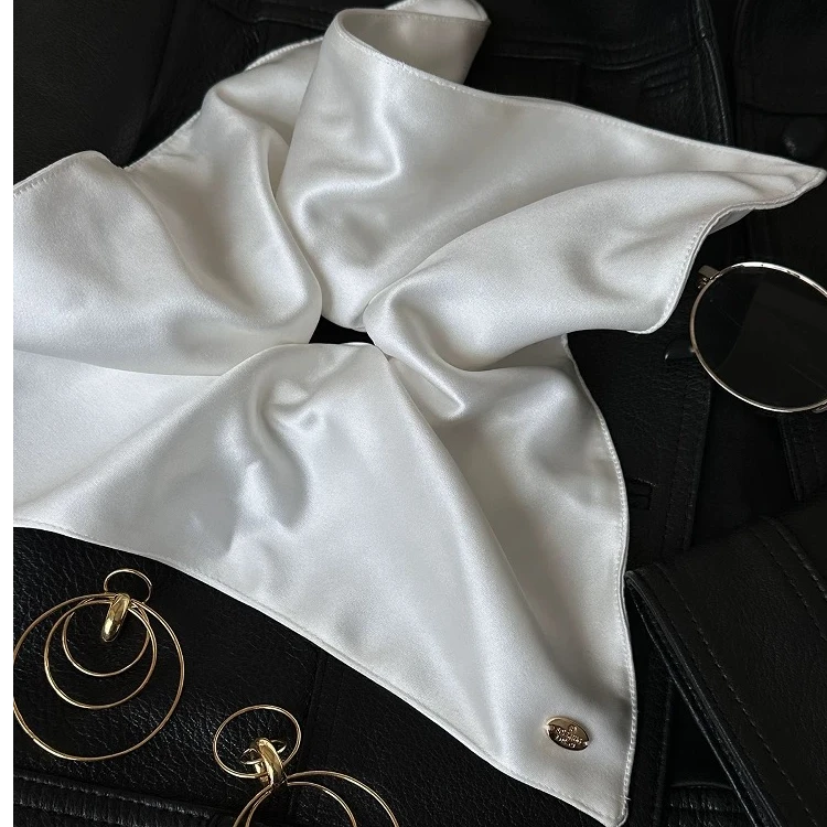MF 25早春新品 设计师品牌 醋酸真丝方巾发圈