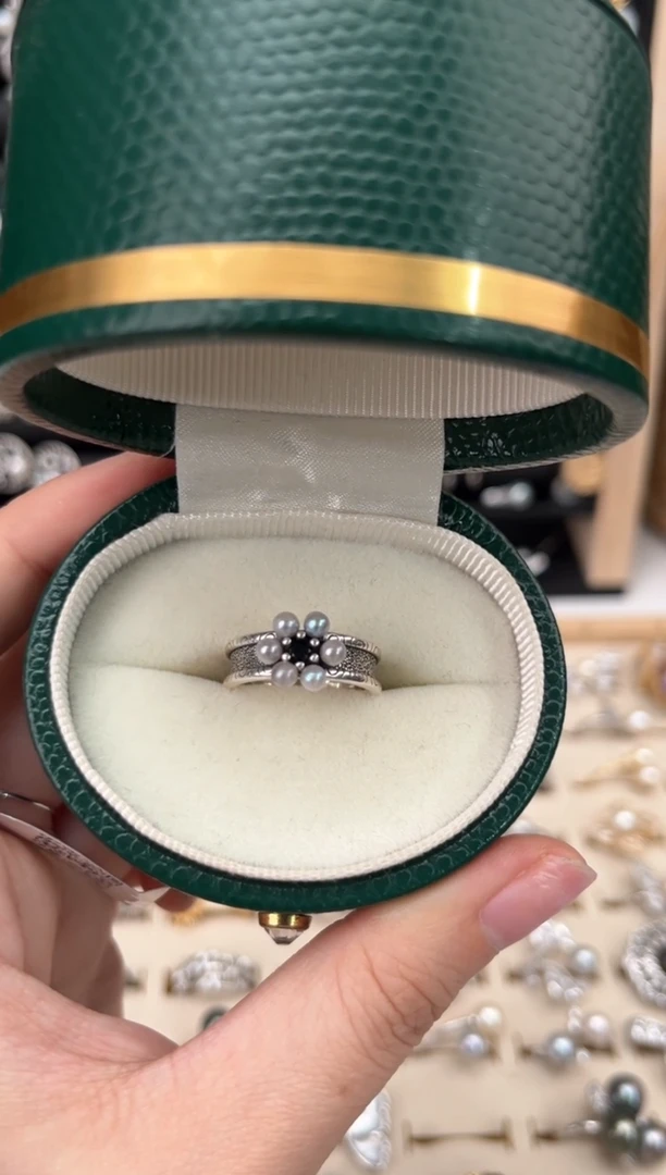 【闪购商品】海水珍珠戒指银S925镶嵌S925海水戒指（微瑕）