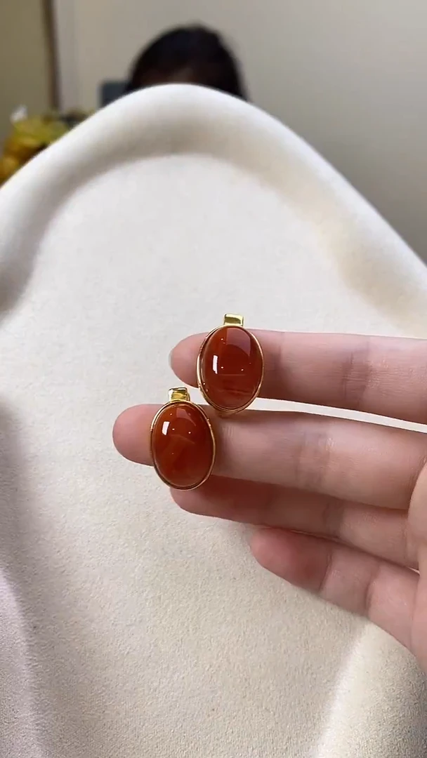 未镶嵌南红玛瑙耳饰耳环