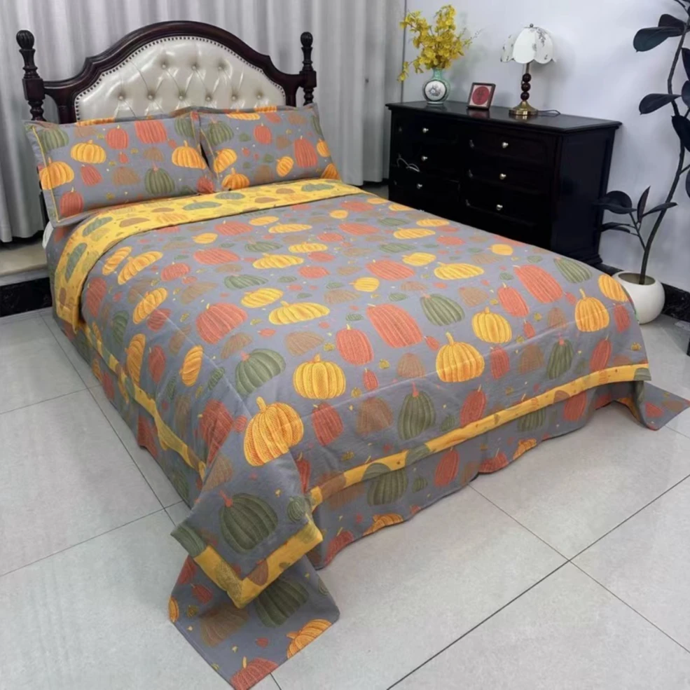 双层纱夏被四件套--丰收时代夏凉被柔软透气爆款