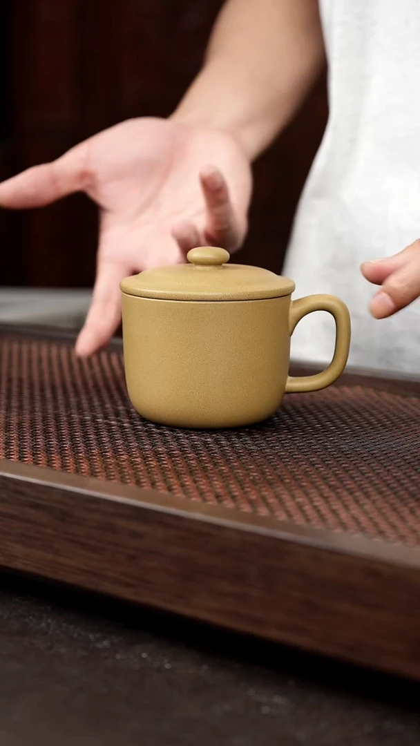茶壶紫砂黄金段盖杯