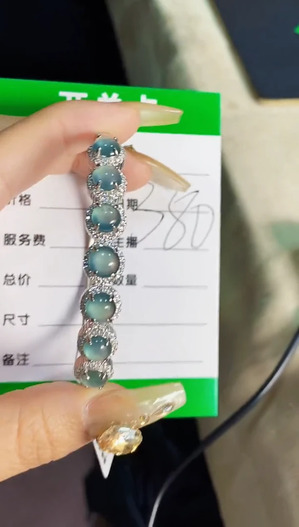 翡翠戒指银S925镶嵌1516