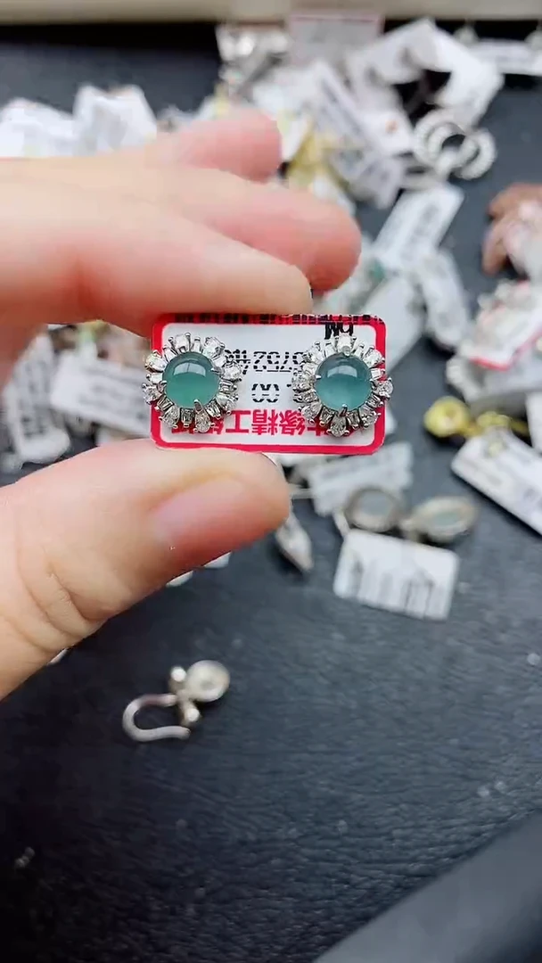 银S925镶嵌戒指翡翠1