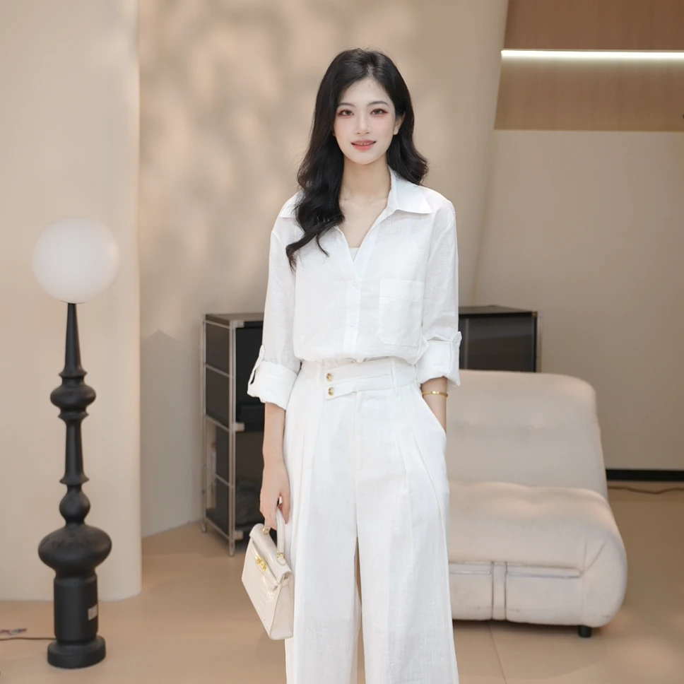 Basic House/百家好CSM2025新款夏季套装减龄休闲高腰时尚法式