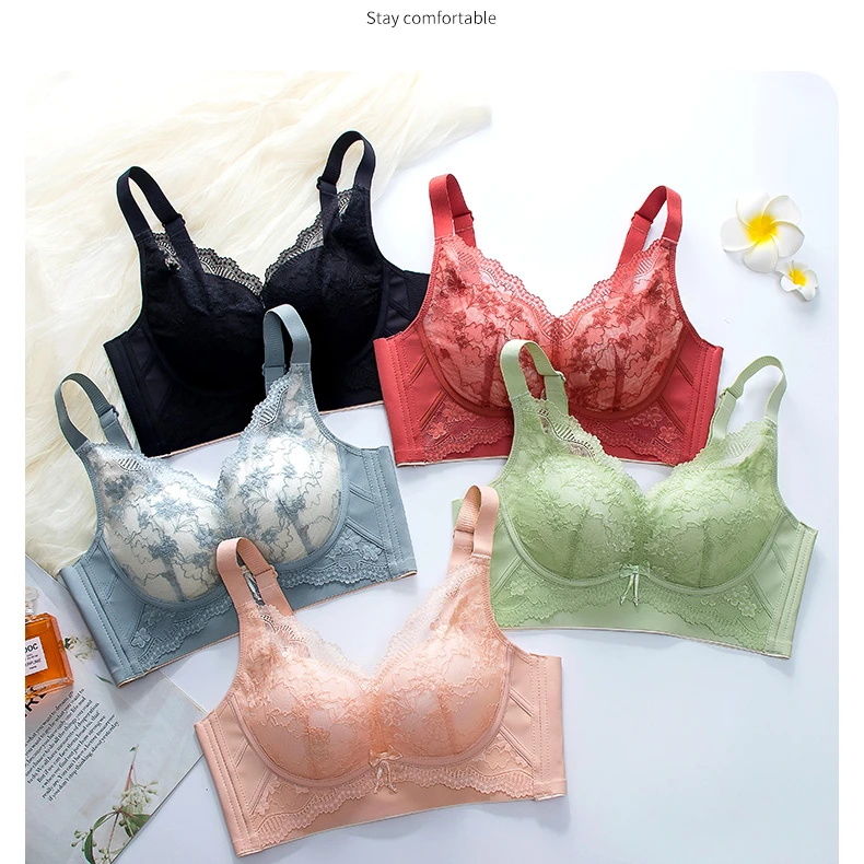 【空谷幽兰】AB杯中厚1.5小胸聚拢内衣承上托防下垂收副乳蕾丝文胸