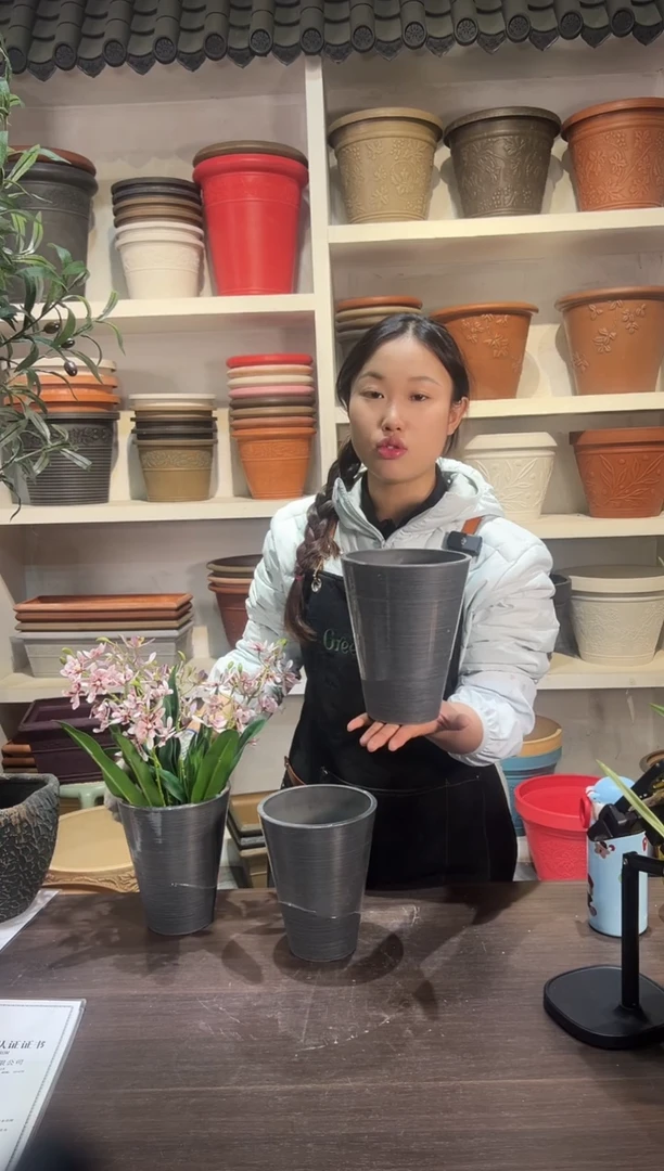 15*19/YX19【孤品】【3只装】黑色手工拉丝强体花盆