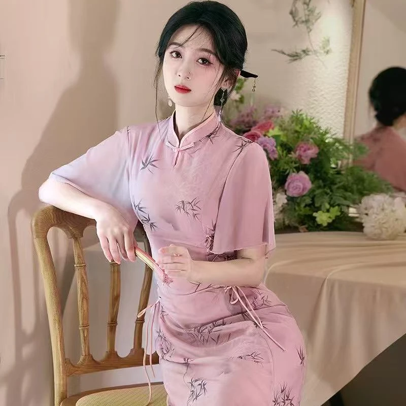 【桃夭】显瘦气质时尚夏季少女复古春夏日常中国风旗袍