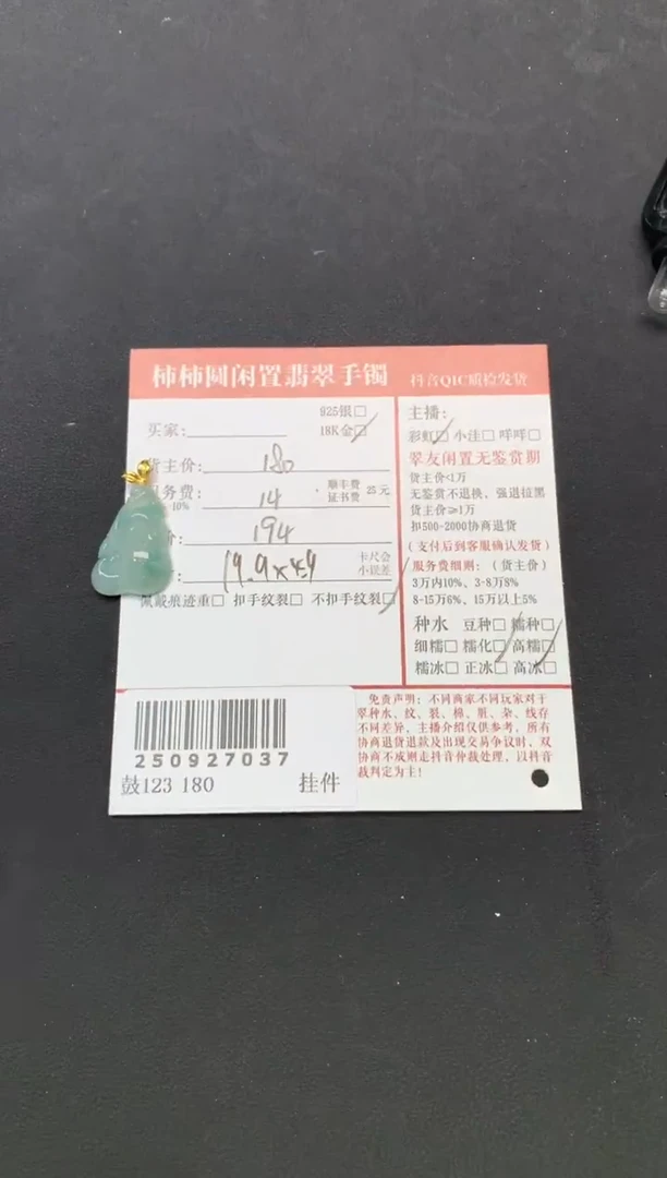 颈饰18K金镶嵌翡翠姐姐250927037