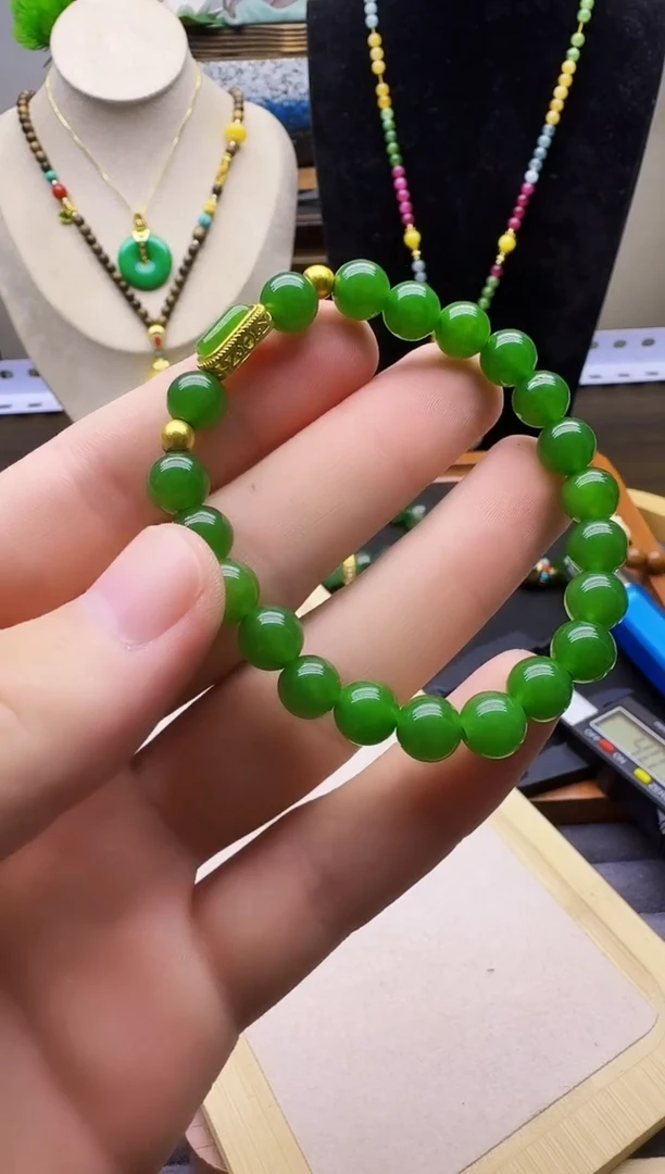 手链14K金镶嵌和田玉S93