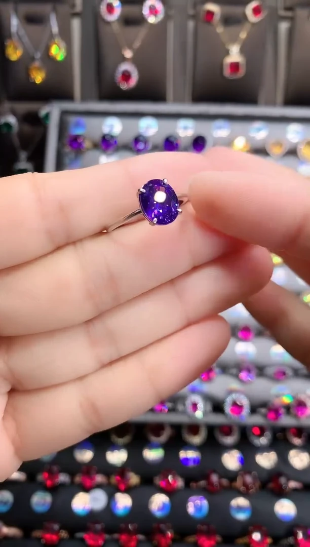 【闪购商品】水晶戒指银S925镶嵌银色8.10