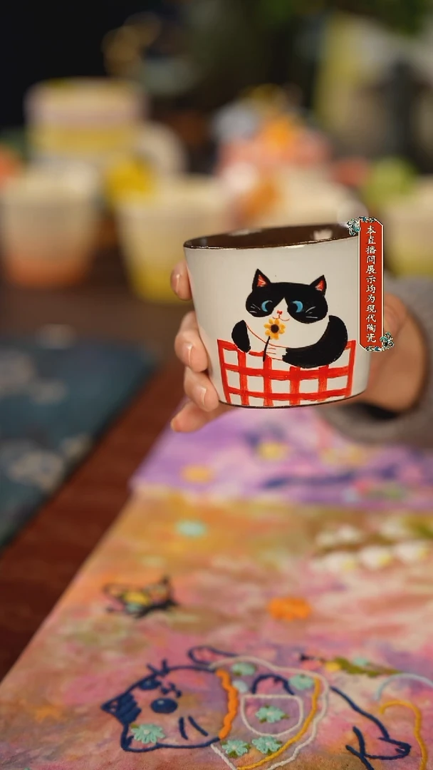 摆件三生有泥景德镇文创卡哇伊陶瓷