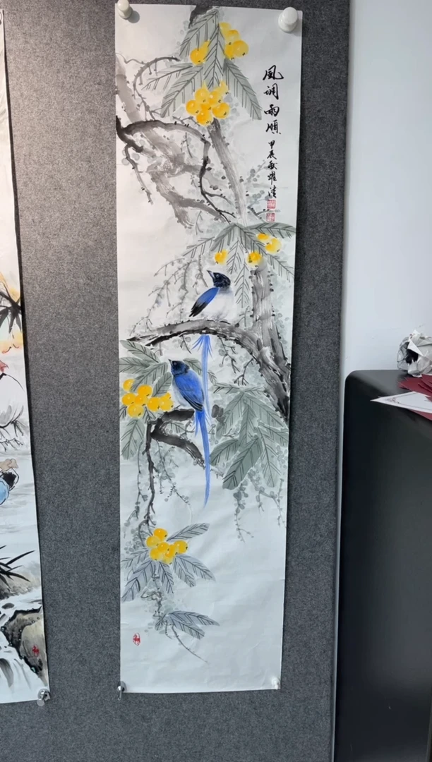 国画徐耀清老师四尺对开童子
