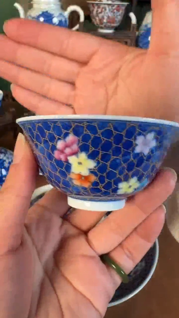 杯子陶景德镇手工手绘柴窑茶具U204