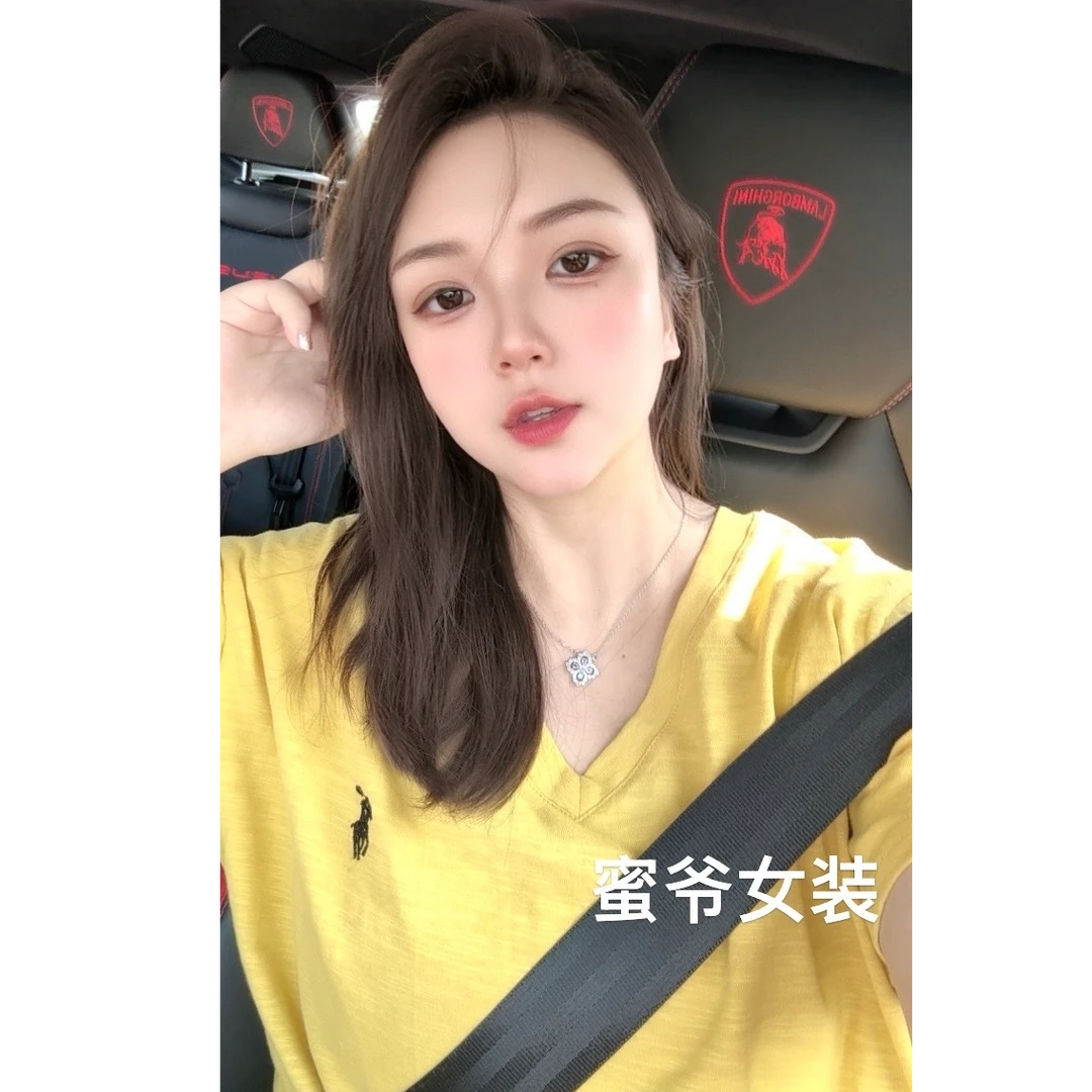 【蜜爷家】老钱刺绣V领T恤6600#