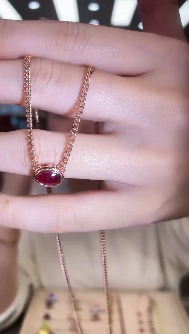 银S925镶嵌项链红宝石09