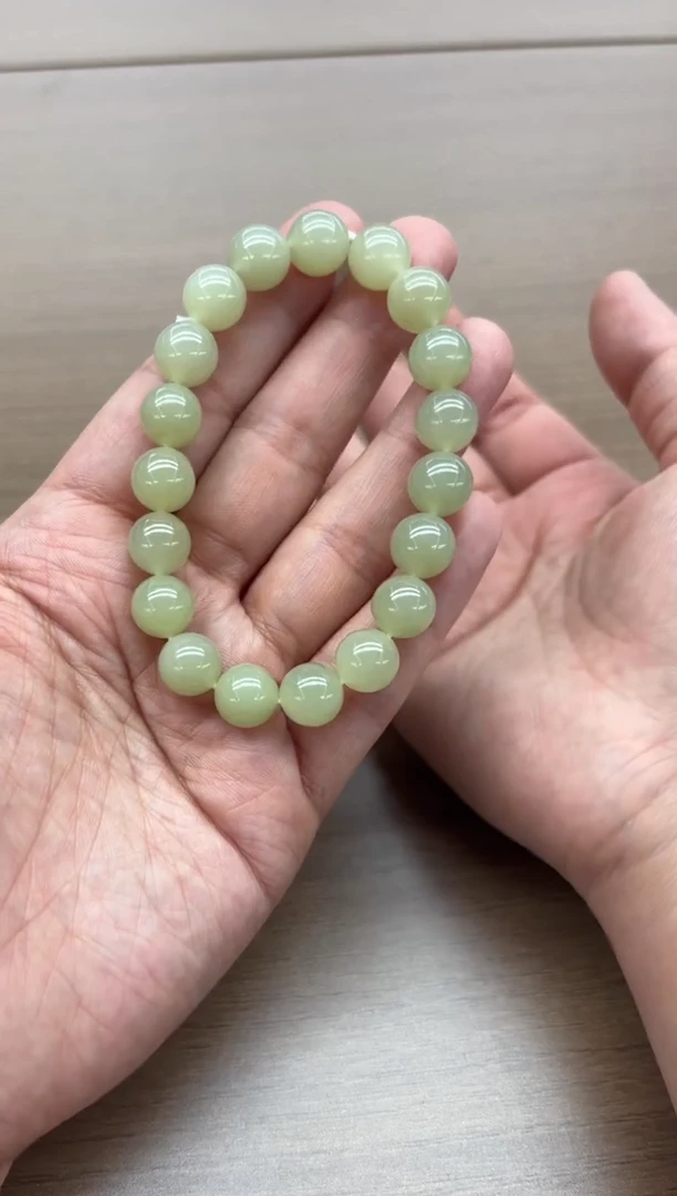 未镶嵌手串和田玉若羌李保国矿微色差卡10