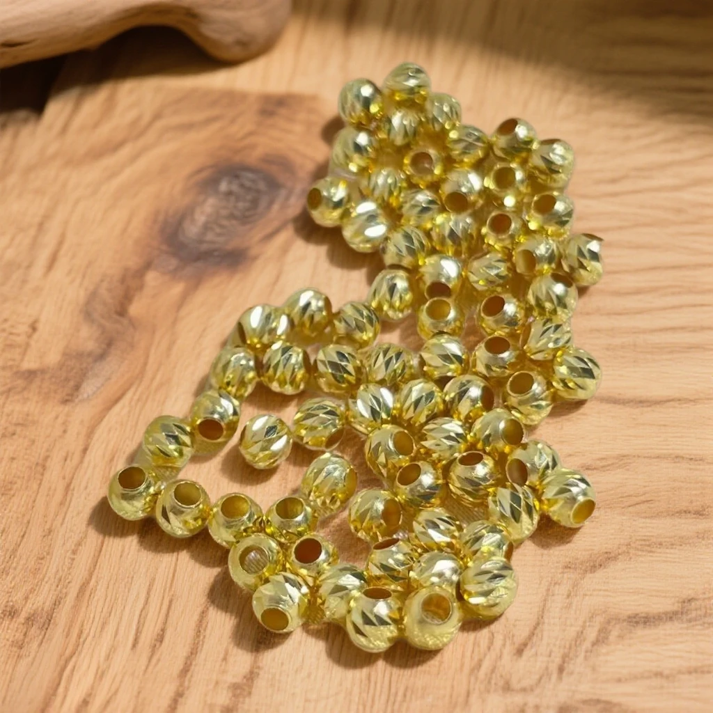 3mm金车花珠批花珠隔珠配件18kDIY 一颗