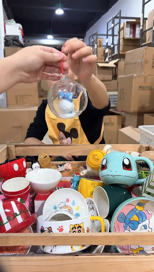 瓷片史迪仔雪球挂件