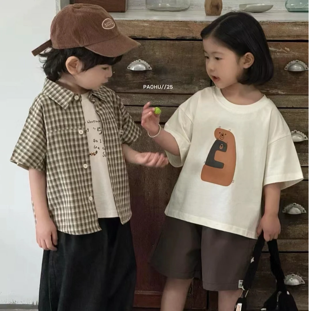 【NO退NO换】2025夏季新款韩系女童T恤裤子裙子套装