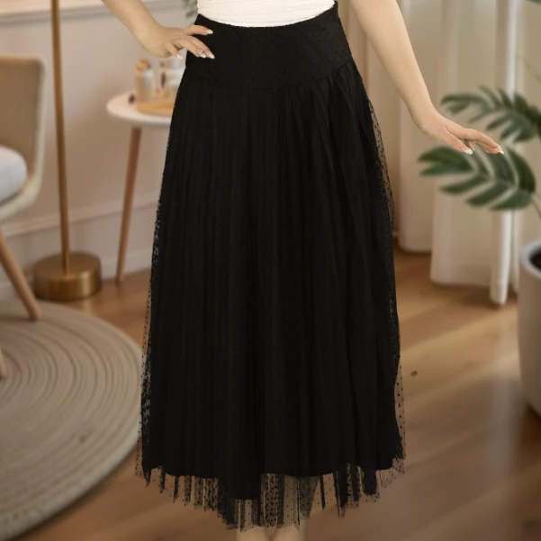 A字裙高腰半身裙网纱裙大摆时尚百搭夏季