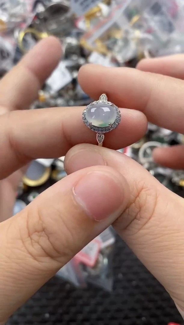 银S925镶嵌戒指翡翠111      8