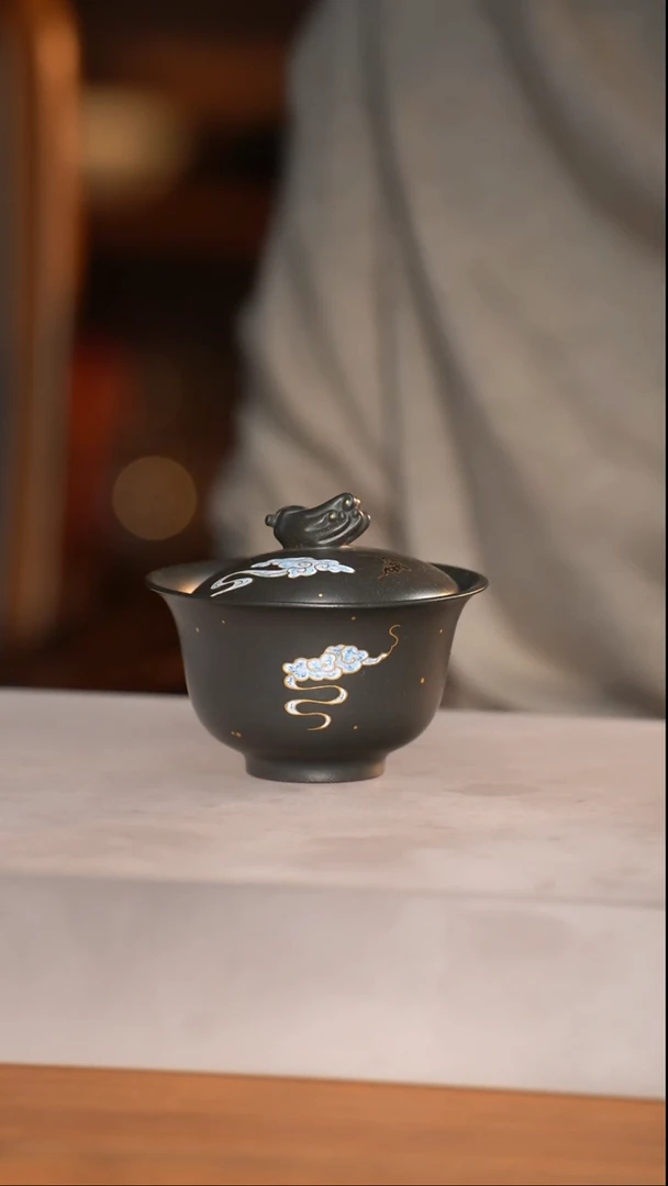 范泽锋-九龄君子兰-金缕曲福禄康宁盖碗 140ml