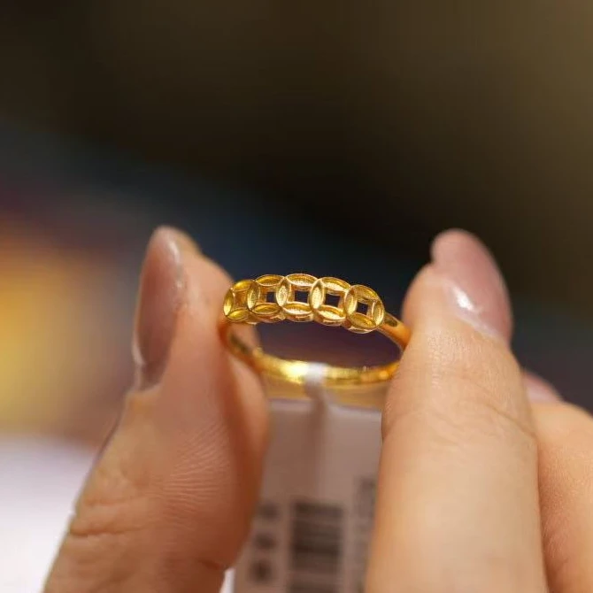 【巧玲专属】足金999五帝钱戒指 活口经典 2.11