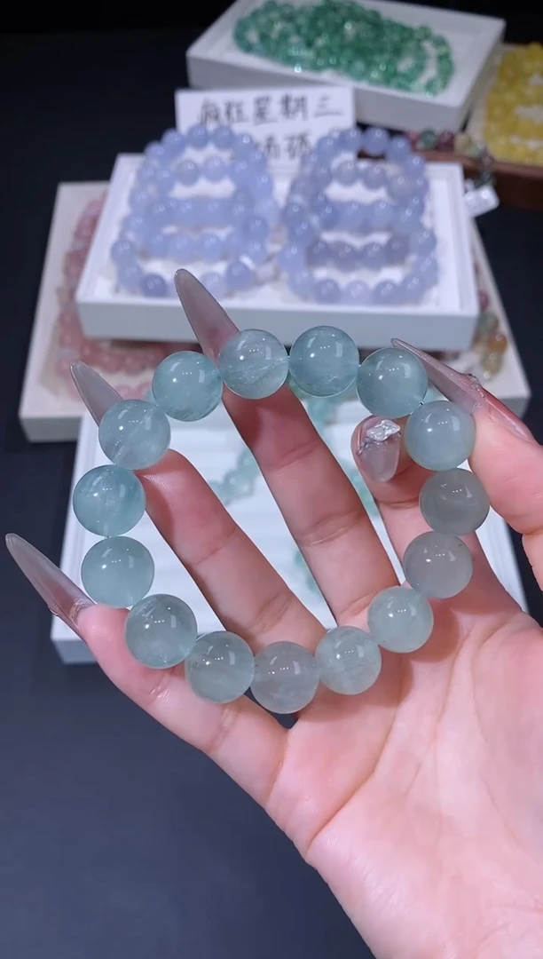 未镶嵌手链萤石1119.5拉丝绿萤石手串 多样性发其一