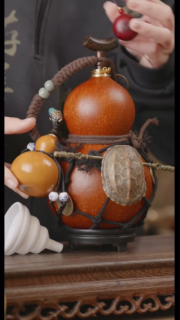 【闪购商品】146号精品天然大漆工艺防渗内胆酒葫芦~