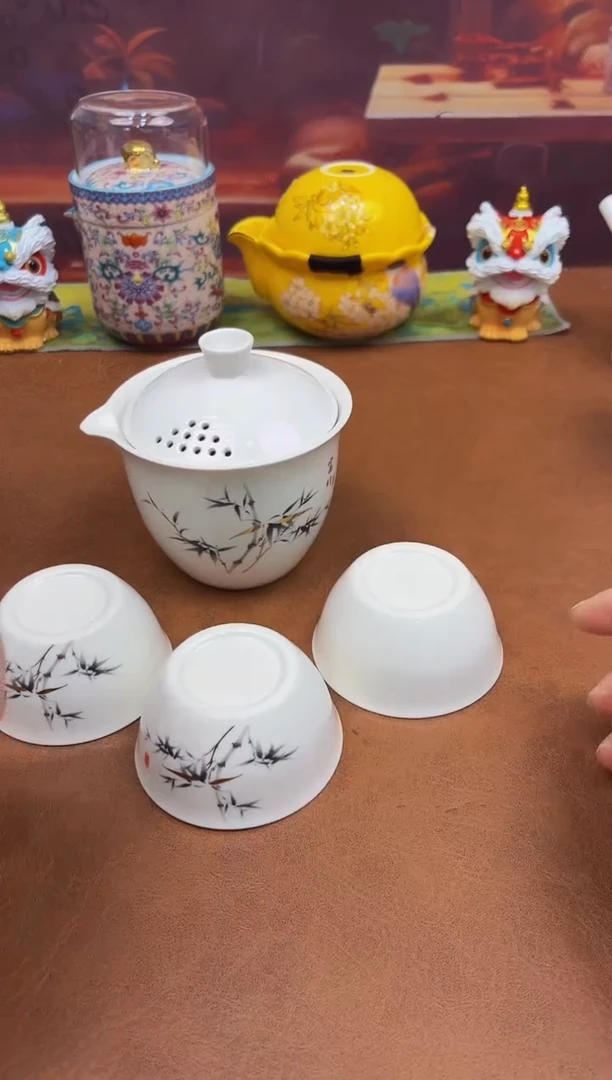 陶瓷茶具摆件旅行套组