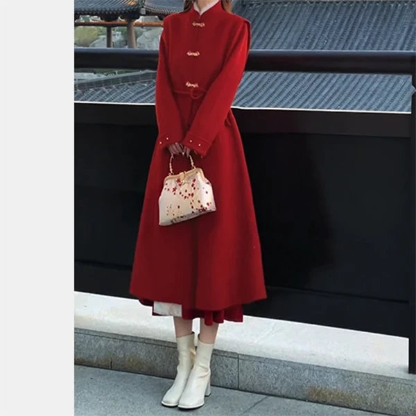 「国色天香」国风新中式冬季古典外套冬款大衣