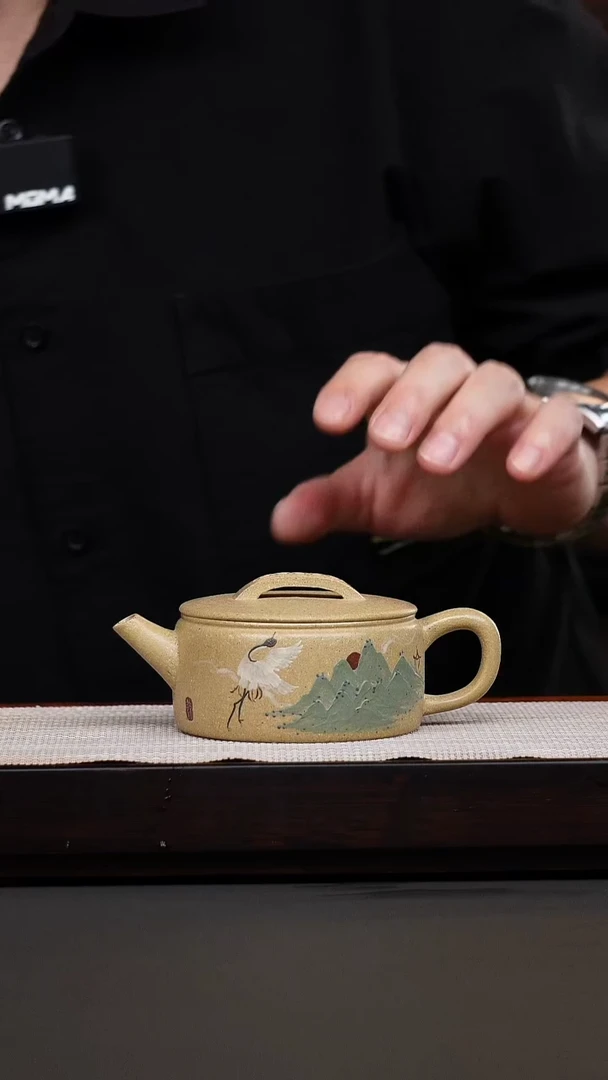 茶壶紫砂本绿堆绘汉瓦