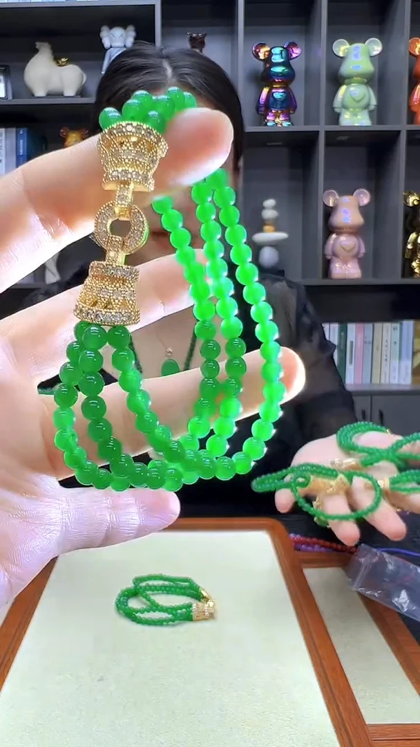 翡翠14K金镶嵌颈饰丹丹diy劲饰