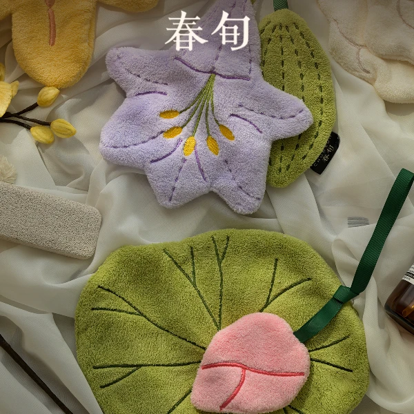 春旬/植物原创擦手巾挂式超强吸水加厚厨房浴室高级感挂饰挂件