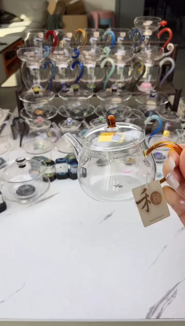 手工艺品玻璃禾器青云壶琥珀色
