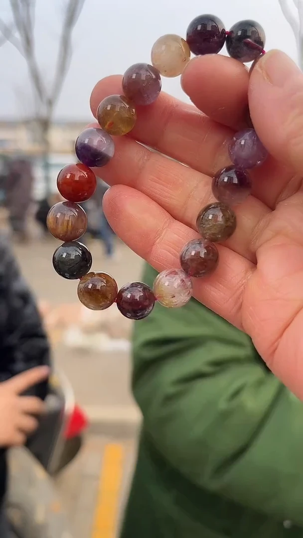 【闪购商品】水晶手链未镶嵌天然多宝极光手串多样性发一11mm