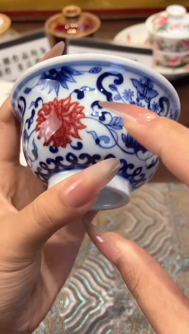 盖碗景德镇手工手绘陶瓷